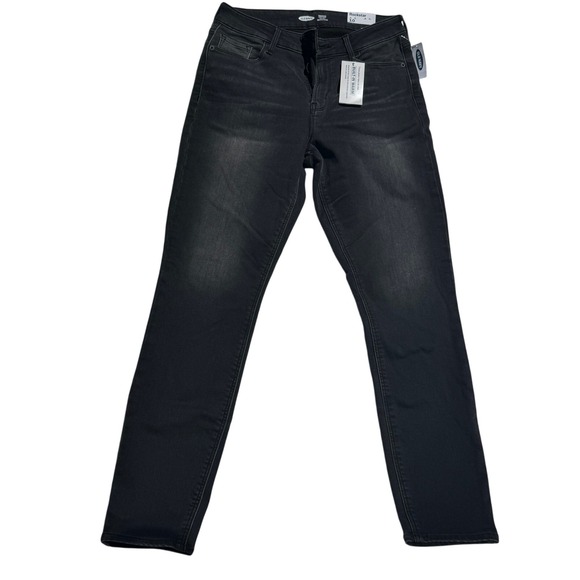 Old Navy Rockstar Super Skinny High Rise Built-In Warm Black Wash Jeans 10 - Picture 1 of 5